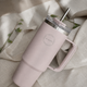 AYA&IDA Kubek termiczny ze słomką 885 ml Soft Rose