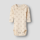 Lil' Atelier Body niemowlęce Slim z długim rękawkiem Novelle Peach Flower NBFRACHELLO